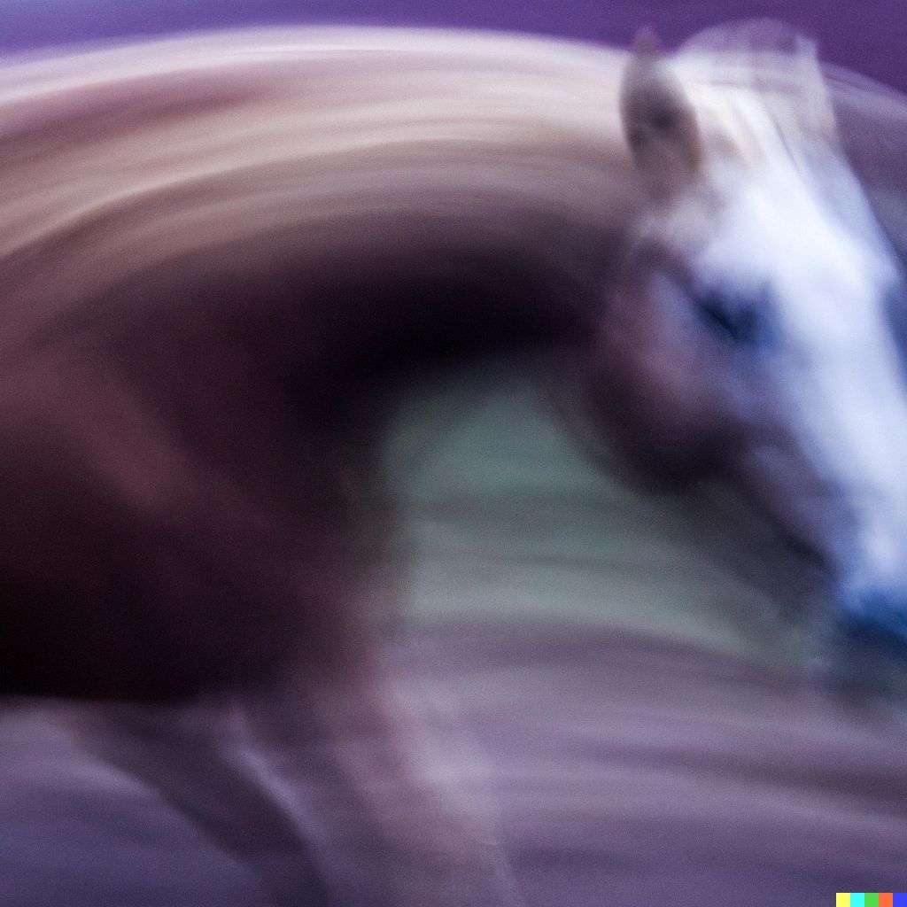 a horse, photograph, slow shutter speed, 1s